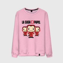 Свитшот хлопковый мужской La Casa de Papel Z, цвет: светло-розовый