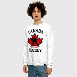 Свитшот хлопковый мужской Canada Hockey, цвет: белый — фото 2