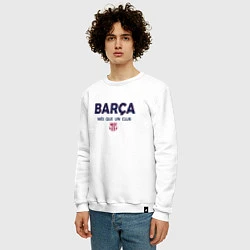 Свитшот хлопковый мужской FC Barcelona Barca 2022, цвет: белый — фото 2