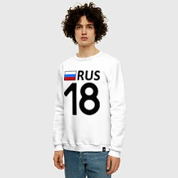 Свитшот хлопковый мужской RUS 18, цвет: белый — фото 2