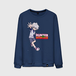 Свитшот хлопковый мужской Киллуа Hunter x Hunter, цвет: тёмно-синий