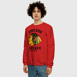 Свитшот хлопковый мужской CHICAGO BLACKHAWKS NHL, цвет: красный — фото 2