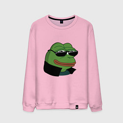 Свитшот хлопковый мужской Pepe в очках EZ, цвет: светло-розовый