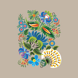 Свитшот хлопковый мужской Славянский орнамент, цвет: миндальный — фото 2