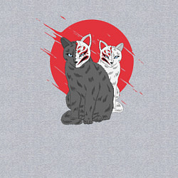 Свитшот хлопковый мужской Japan Cats Z, цвет: меланж — фото 2