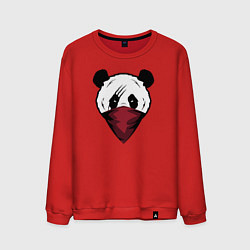 Свитшот хлопковый мужской Панда со шрамом, цвет: красный