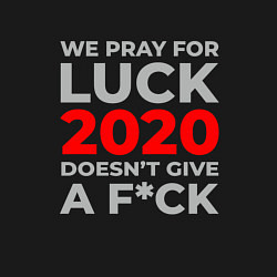 Свитшот хлопковый мужской 2020 Pray For Luck, цвет: черный — фото 2