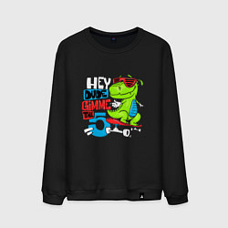 Свитшот хлопковый мужской Dino hipster, цвет: черный