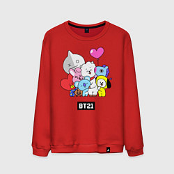 Свитшот хлопковый мужской BT21, цвет: красный