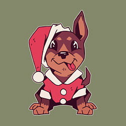 Свитшот хлопковый мужской Рождественский пёсик, цвет: авокадо — фото 2