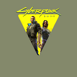 Свитшот хлопковый мужской Cyberpunk 2077, цвет: авокадо — фото 2