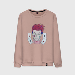 Свитшот хлопковый мужской Хисока Мороу, цвет: пыльно-розовый