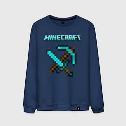 Свитшот хлопковый мужской Minecraft, цвет: тёмно-синий