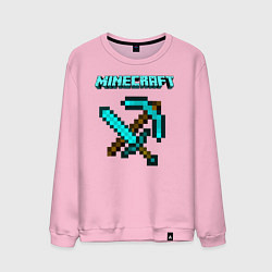 Свитшот хлопковый мужской Minecraft, цвет: светло-розовый