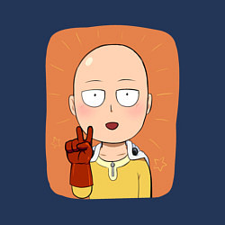 Свитшот хлопковый мужской Сайтама One Punch Man, цвет: тёмно-синий — фото 2