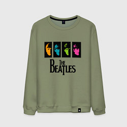 Свитшот хлопковый мужской Всемирный день The Beatles, цвет: авокадо