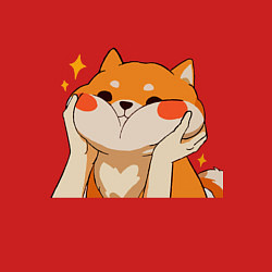 Свитшот хлопковый мужской Сиба Ину Милые Щечки, цвет: красный — фото 2