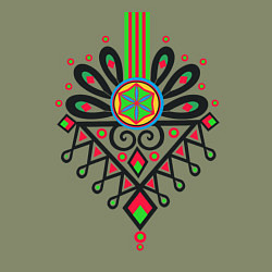 Свитшот хлопковый мужской Польский узор Парзеница, цвет: авокадо — фото 2