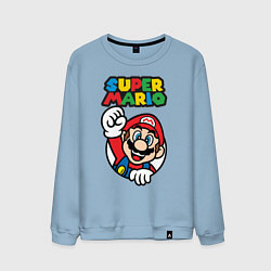 Свитшот хлопковый мужской Mario, цвет: мягкое небо
