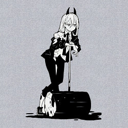 Свитшот хлопковый мужской Человек бензопила Пауэр, цвет: меланж — фото 2