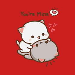 Свитшот хлопковый мужской Влюблённые котята, цвет: красный — фото 2