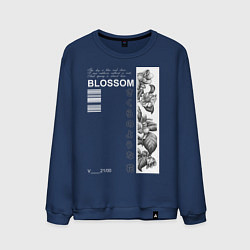 Свитшот хлопковый мужской BLOSSOM, цвет: тёмно-синий