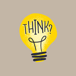 Свитшот хлопковый мужской Лампочка Think, цвет: миндальный — фото 2