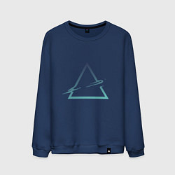 Свитшот хлопковый мужской Абстрактный жидкий треугольник, цвет: тёмно-синий
