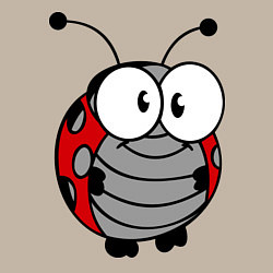 Свитшот хлопковый мужской Удивленная божья коровка, цвет: миндальный — фото 2