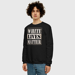 Свитшот хлопковый мужской White lives matters, цвет: черный — фото 2