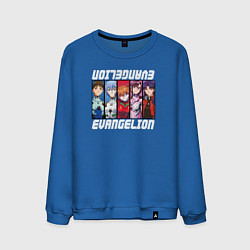 Свитшот хлопковый мужской Evangelion Character, цвет: синий