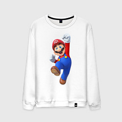 Свитшот хлопковый мужской Марио, цвет: белый