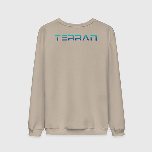 Мужской свитшот Terran logo Blue / Миндальный – фото 2