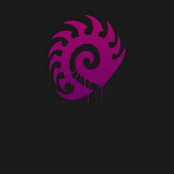 Свитшот хлопковый мужской Zerg logo Purple, цвет: черный — фото 2