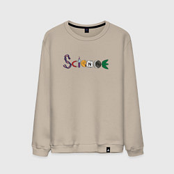 Свитшот хлопковый мужской Science, цвет: миндальный