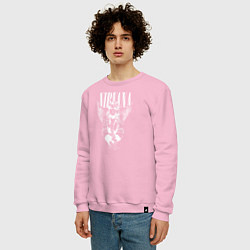 Свитшот хлопковый мужской Курт Кобейн Nirvana Белый, цвет: светло-розовый — фото 2