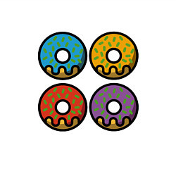 Свитшот хлопковый мужской Черепашки - пончики, цвет: белый — фото 2