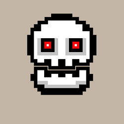 Свитшот хлопковый мужской Skull Geometry Dash, цвет: миндальный — фото 2