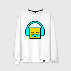Свитшот хлопковый мужской Geometry Dash: Music, цвет: белый