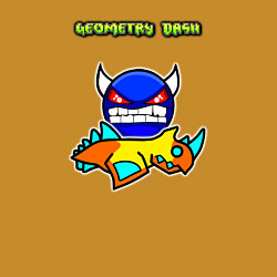 Свитшот хлопковый мужской Geometry Dash: Platformer Game, цвет: горчичный — фото 2