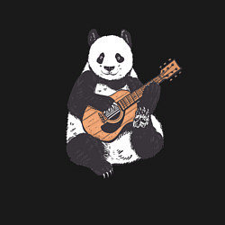 Свитшот хлопковый мужской Панда гитарист Panda Guitar, цвет: черный — фото 2