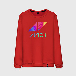 Свитшот хлопковый мужской AVICII RAIBOW, цвет: красный