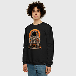 Свитшот хлопковый мужской Космонавт диджей - cosmo DJ, цвет: черный — фото 2