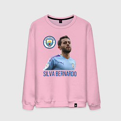 Свитшот хлопковый мужской Silva Bernardo Манчестер Сити, цвет: светло-розовый