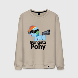 Свитшот хлопковый мужской Gangsta pony, цвет: миндальный