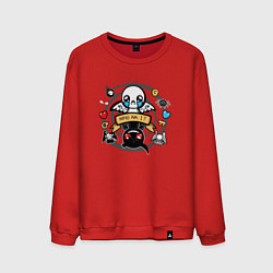 Свитшот хлопковый мужской THE BINDING OF ISAAC WHO AM I, цвет: красный
