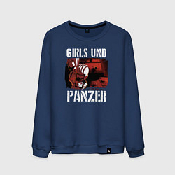 Свитшот хлопковый мужской Девушки и танки Катюша, цвет: тёмно-синий
