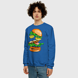 Свитшот хлопковый мужской King Burger, цвет: синий — фото 2