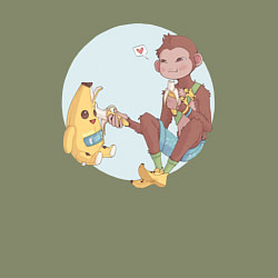 Свитшот хлопковый мужской Манки и Банан, цвет: авокадо — фото 2