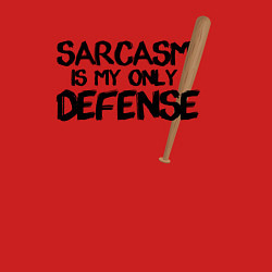 Свитшот хлопковый мужской Sarcasm is my only defense, цвет: красный — фото 2